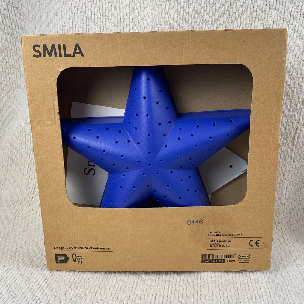 IKEA Wall Lamp Blue SMILA STJARNA Star Space Starfish Nautical 500.108.79 NEW